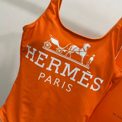 H 25 New Orange One-piece Swimsuit