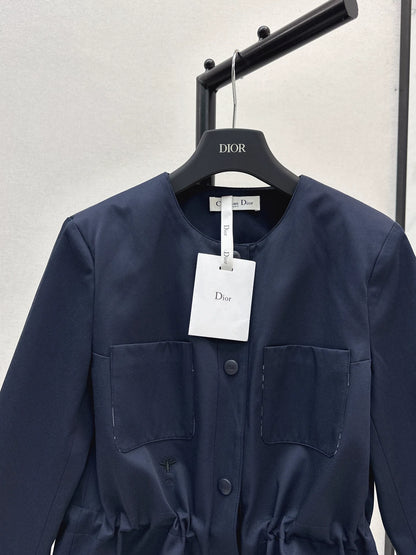 D 25fw New round neck waist windbreaker