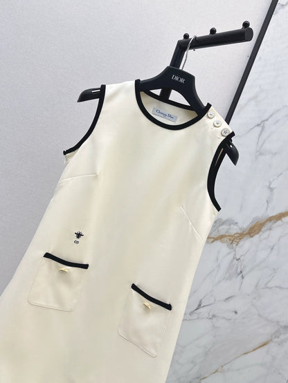 D 25 Spring/Summer New Double Pocket Decoration Sleeveless Dresses