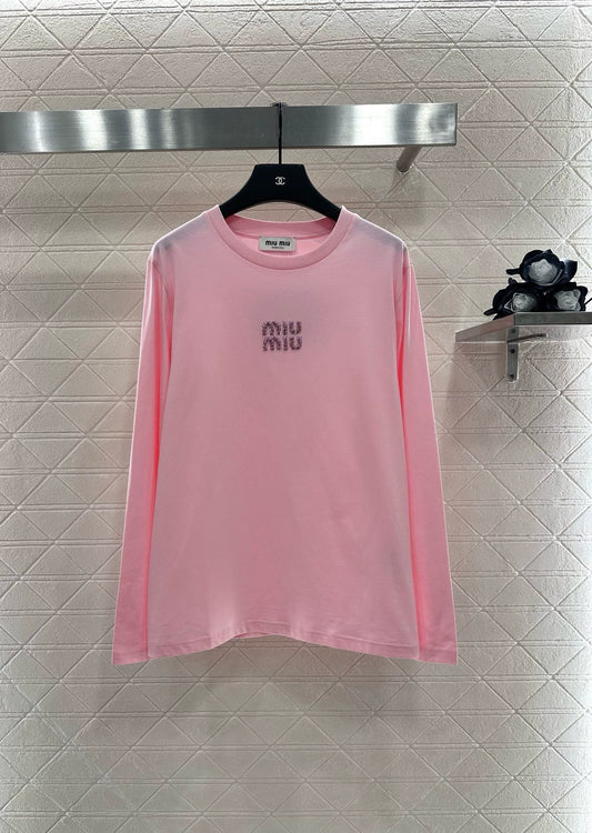 M 25 Crew-neck, rhinestone-embellished long-sleeved top