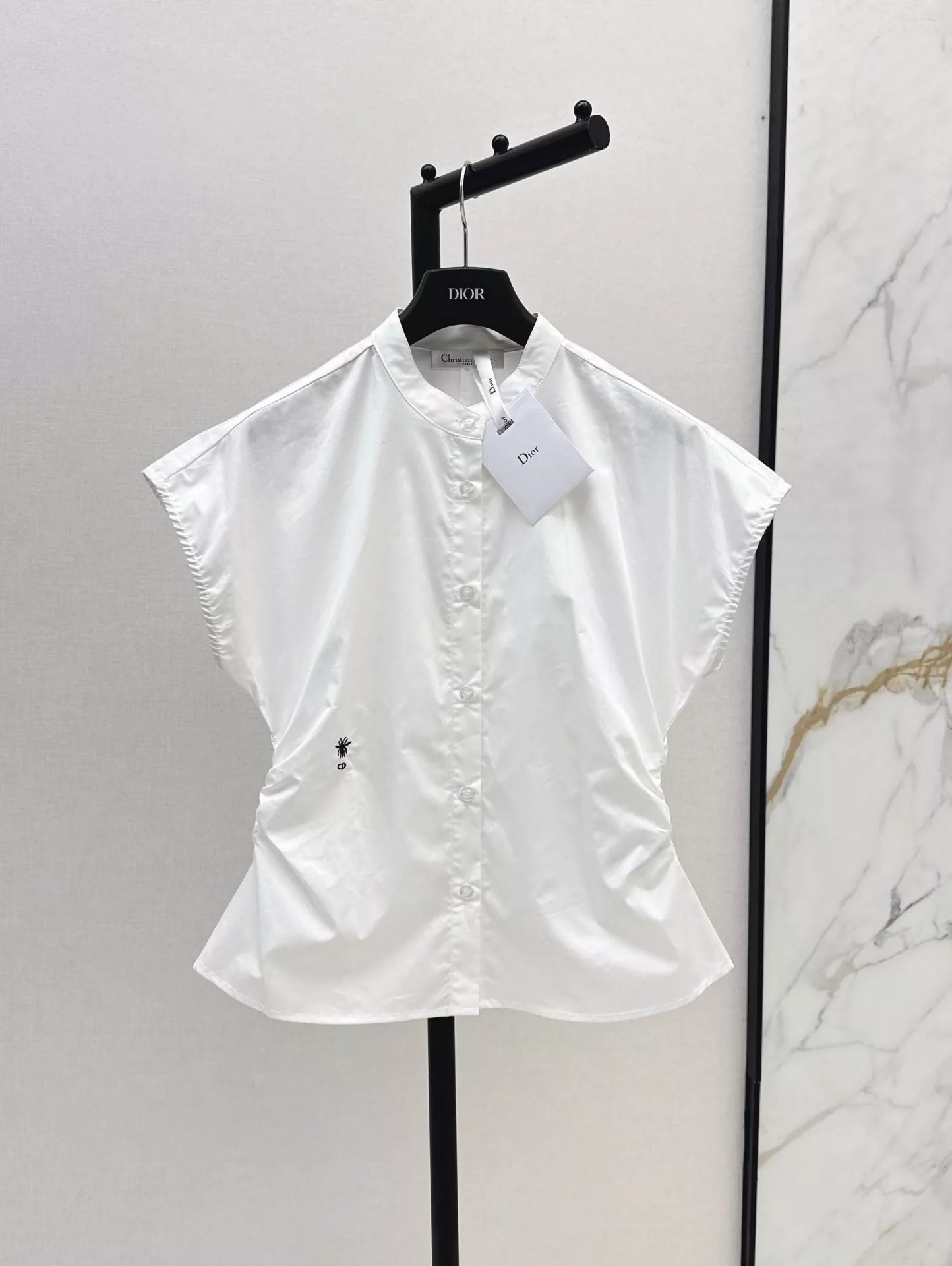 D 25 Spring/Summer New Minimalist Waisted Standing Collar Shirt