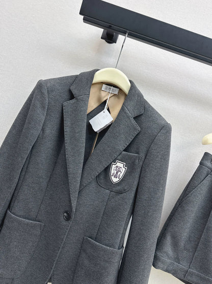 BRU 25fw Tennis Collection Badge-Decorated Blazer