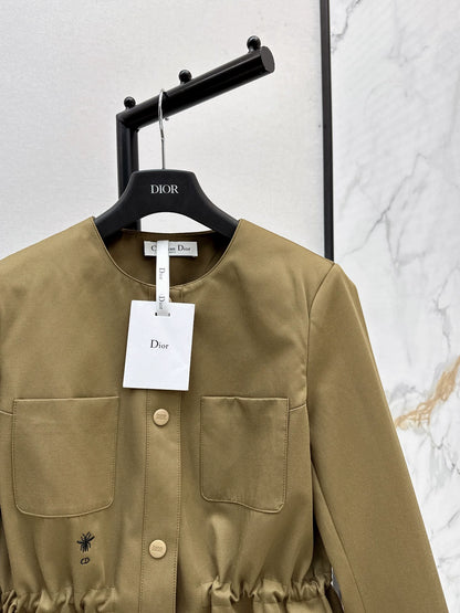 D 25fw New round neck waist windbreaker