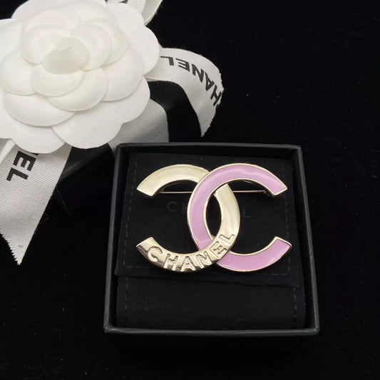 25 Summer New Pink Double C Brooch