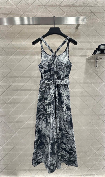 D 25 Belt-printed slip dress