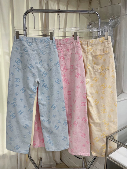 C 25 Printed Straight Jeans