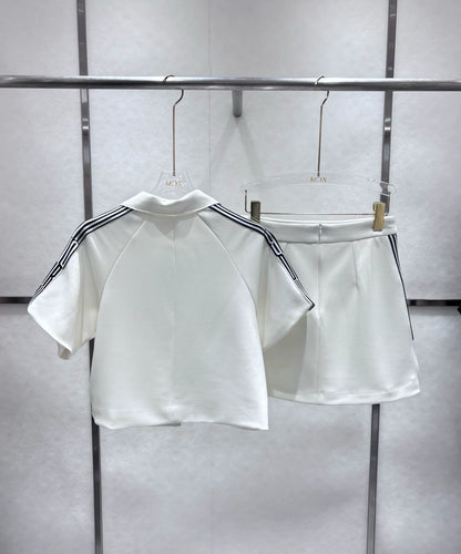 D 25SS new striped simple top + skirt set