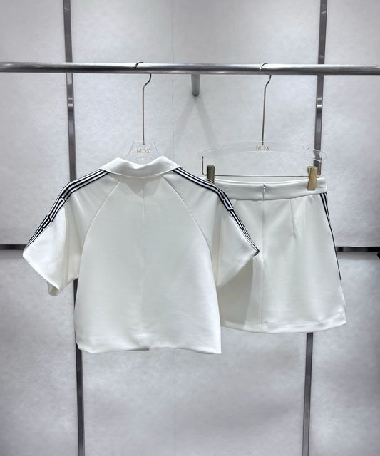 D 25SS new striped simple top + skirt set