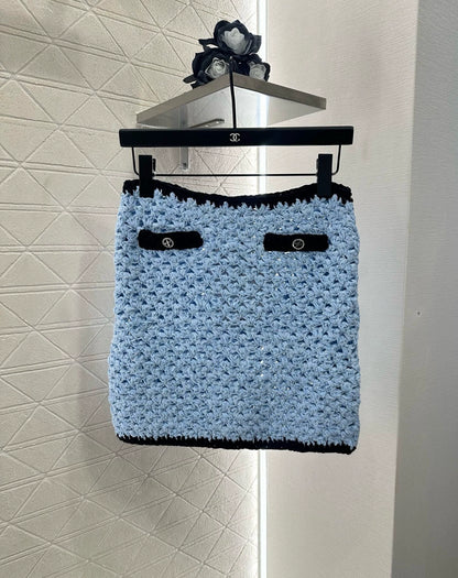 C 25 Knitted Dress Cardigan and Short Skirt Set