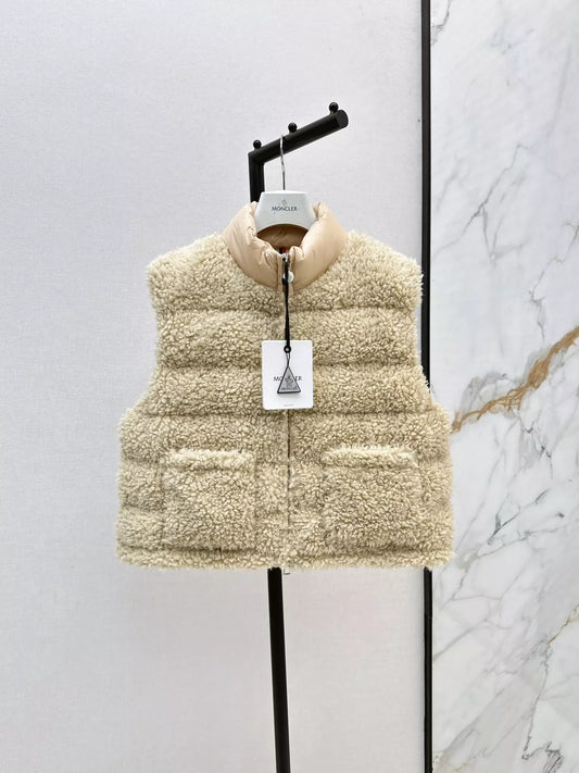 MON 25 New stand-up collar plush lamb wool down vest jacket