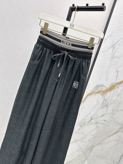 LO 25fw New Straight-leg Pants with Web Decoration