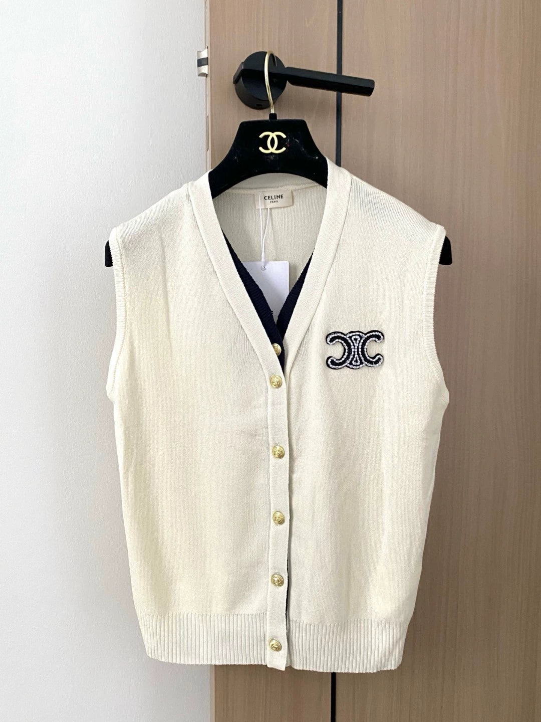 CE 25 new single-breasted sleeveless knitted vest