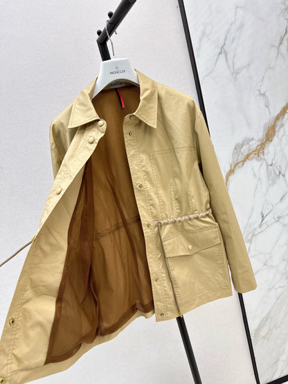 Mon 25 Collar drawstring trench coat jacket