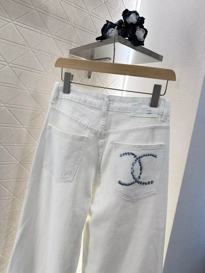 C 25 summer new sequins letters straight jeans