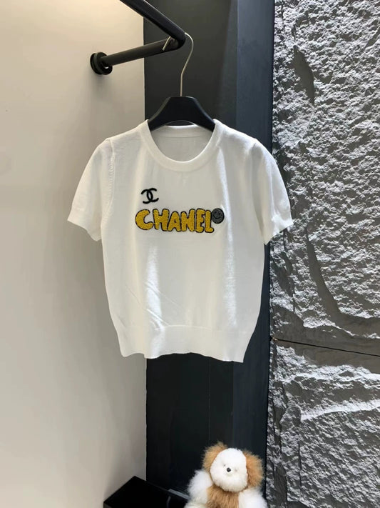 C 25 Fleece Logo Knit Short Sleeve
