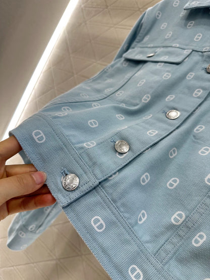 H 25 Pignose Print Denim Jacket