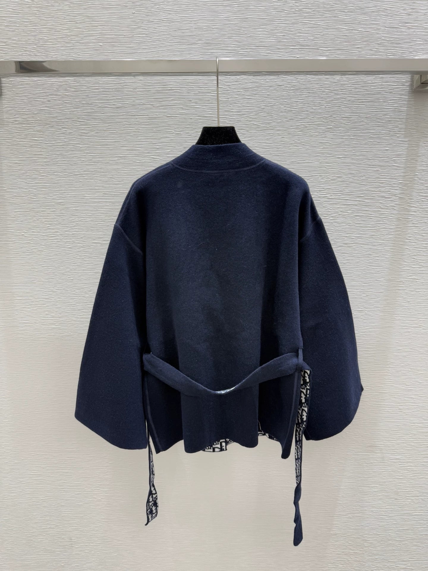D 25 new classic old flower bathrobe style double-sided strap knitted jacket