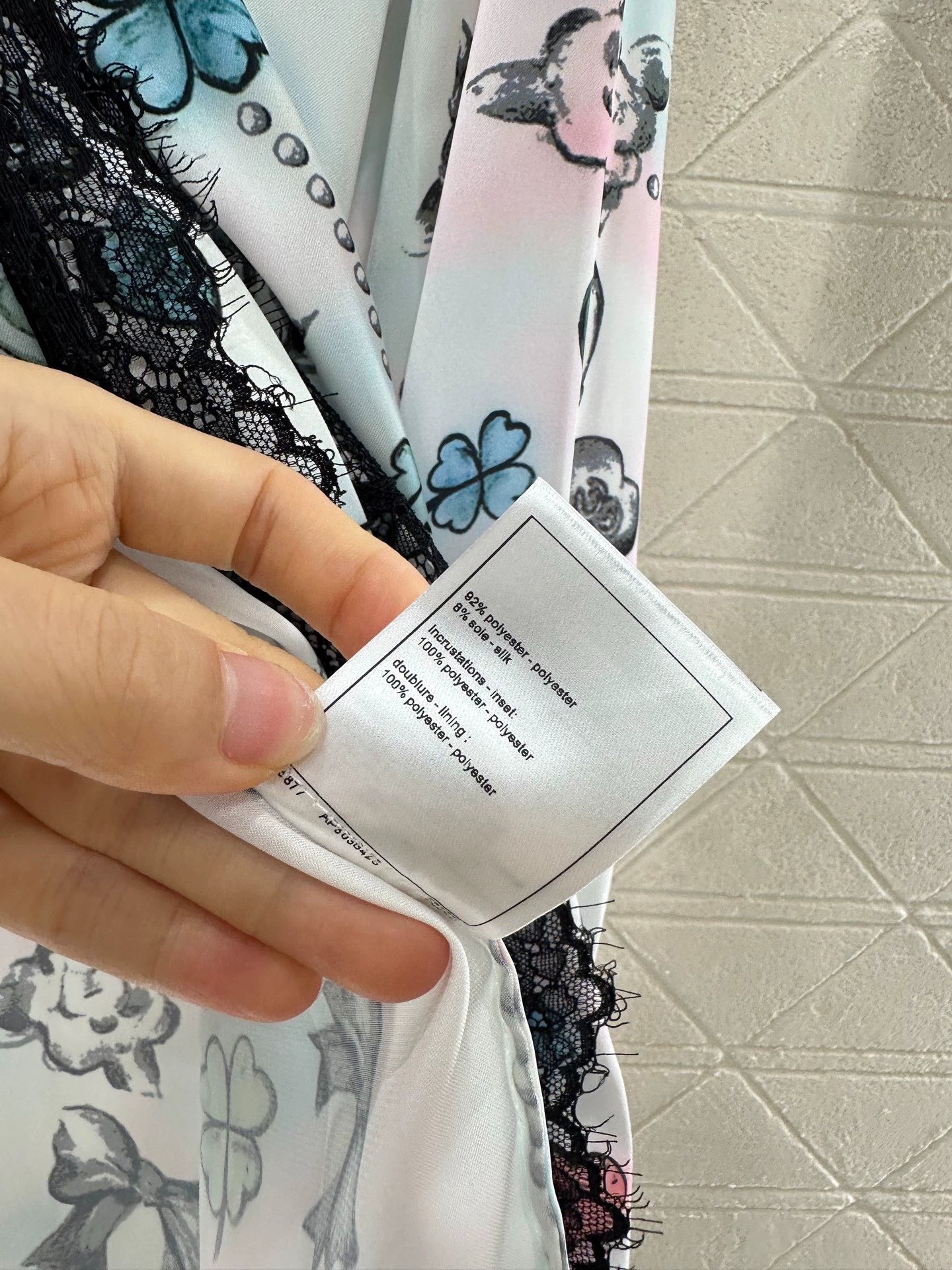 C 25 Reactive Print Lace Shirt and Pant Set