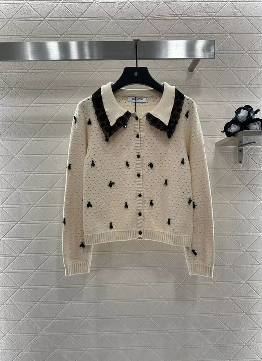 Va 25 Lapel knitted cardigan