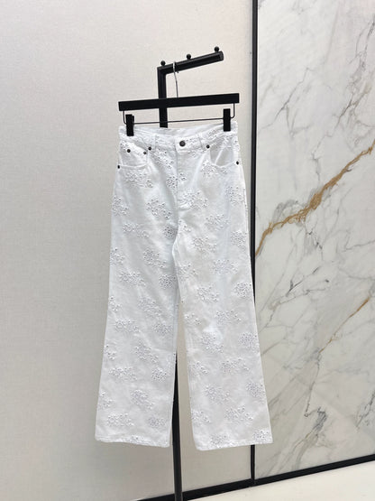 Chl 25 hollow embroidered jeans