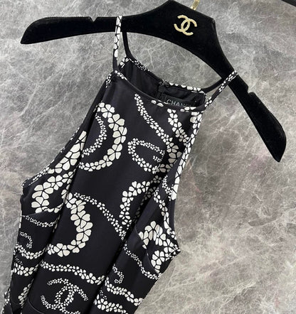 C 25Ss new style flower print sleeveless dress