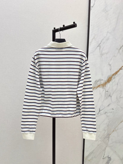 P 25 New Striped long-sleeve polo shirt