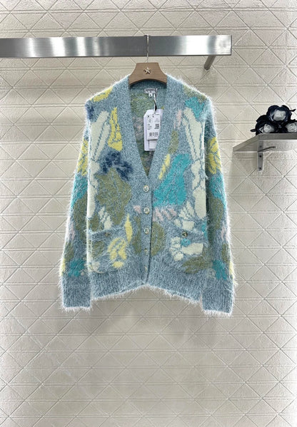 C 25 Seahorse fur cardigan and skirt set