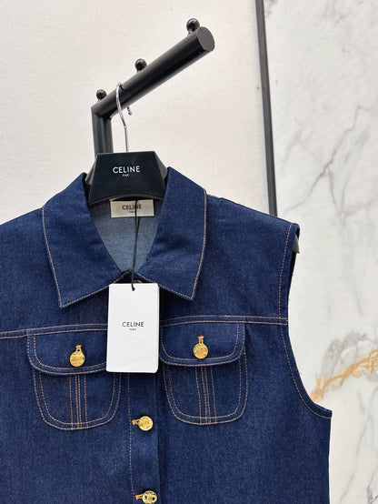 CE 25 Spring/Summer New Double Pocket Denim Vest Jacket