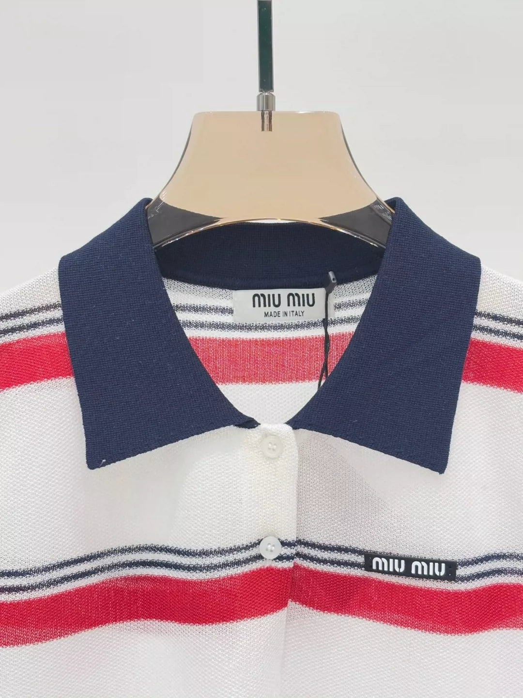 M 25 Summer New Striped Letter Logo Knitted Short Sleeves