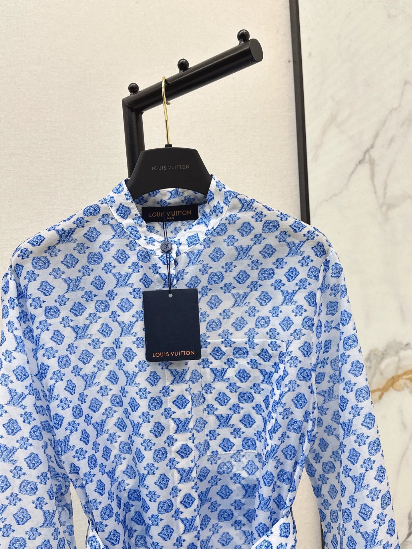 L 25 Spring/Summer New Blue Long Shirt Dresses