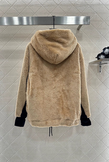 Mon 25 Hooded Teddy Lambswool Pullover Sweatshirt