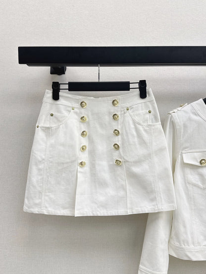 BA 25 new denim white denim suits