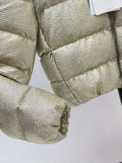 MON 25fw Silver stand collar down jacket