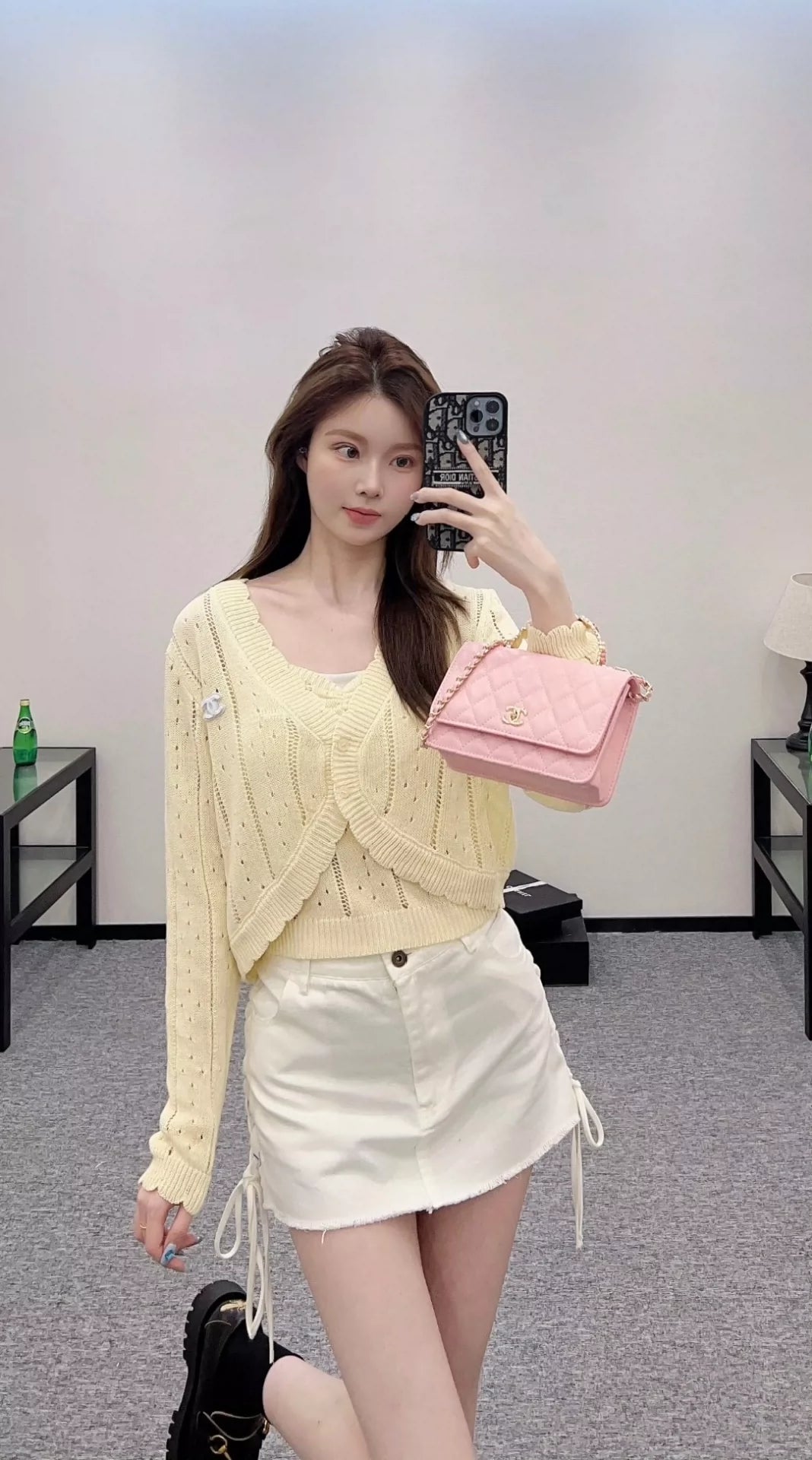 C 25 early fall new camisole knit cardigan two-piece