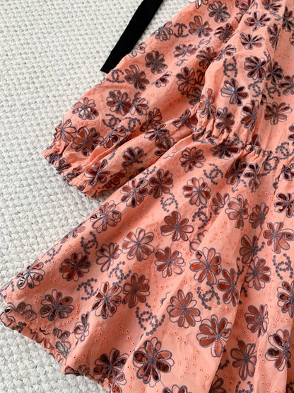 C 25 Cutout Embroidery Daisy Dress
