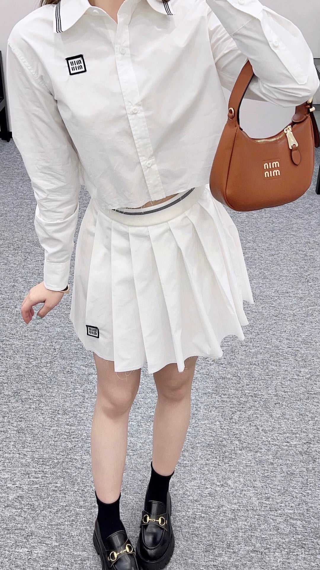2025 Early Autumn New Arrival Short Shirt Pleated Short Skirt Suit