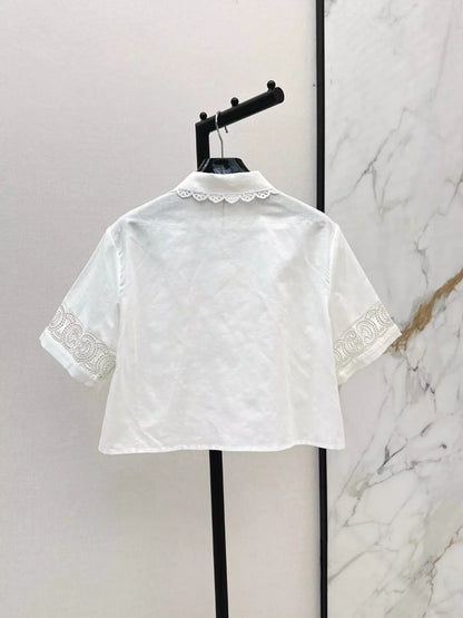 Ce 25 Spring/Summer New Heavy Embroidery Short Shirt