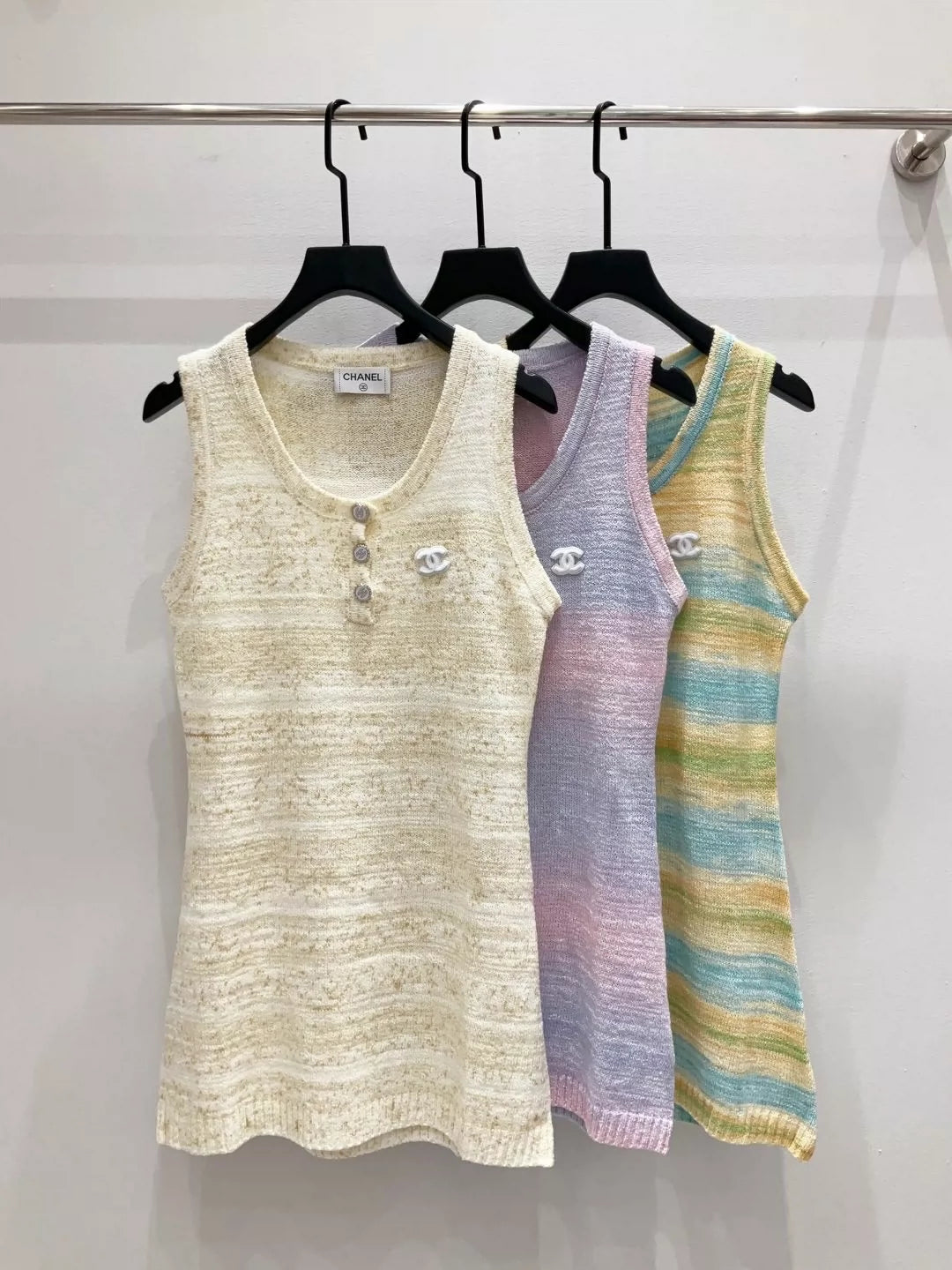 C 25 New gradient-colored dyed yarn vest dress