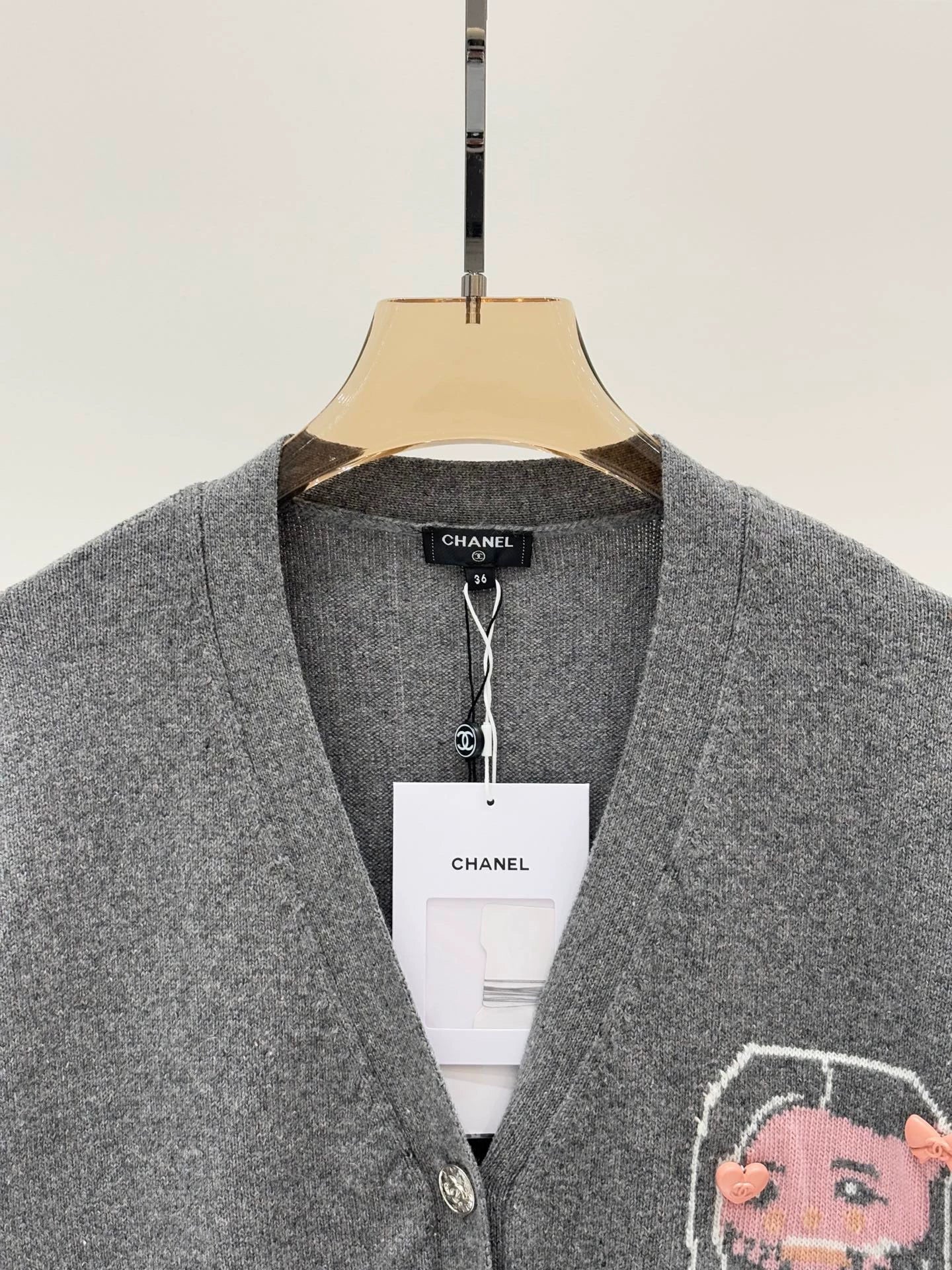 C 25 Spring/Summer New Style Girls Logo Casual Knit Cardigan