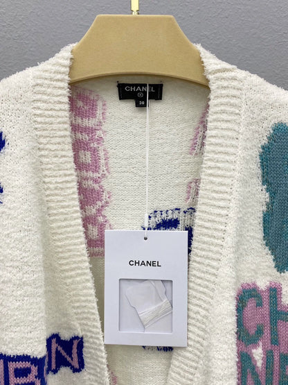 C 25 Handcrafted series lettering jacquard cardigan jacket