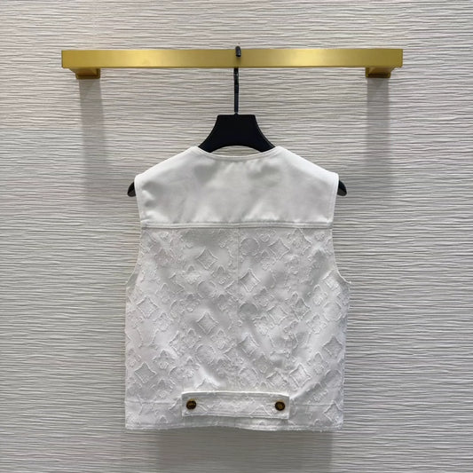 L 25 New Pocket Round Neck Sleeveless Vest Jacket