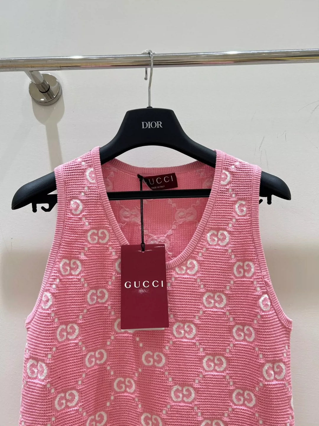 G 25 New Monogrammed Jacquard Knit Vest Dresses