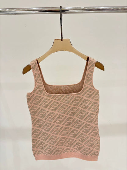 F 25 New Slanted stripes all over print casual knit undershirt
