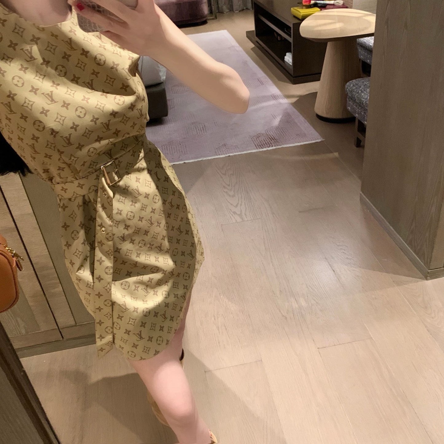 L 25 Khaki Belt Dress