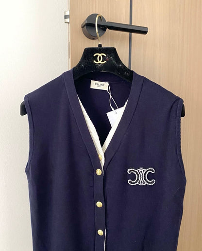 CE 25 new single-breasted sleeveless knitted vest