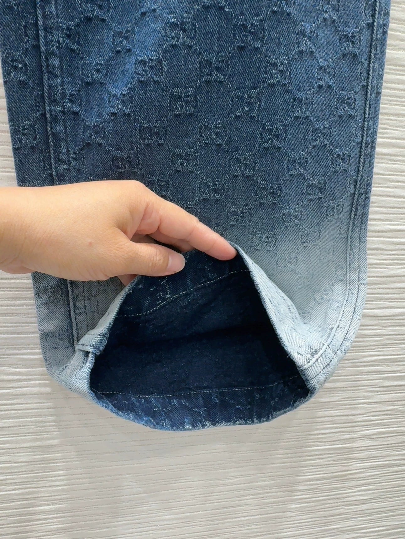 g 25 new gradient color letter denim pants