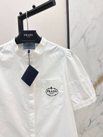 P 25 Spring/Summer newest style letter embroidery decoration short-sleeved shirt