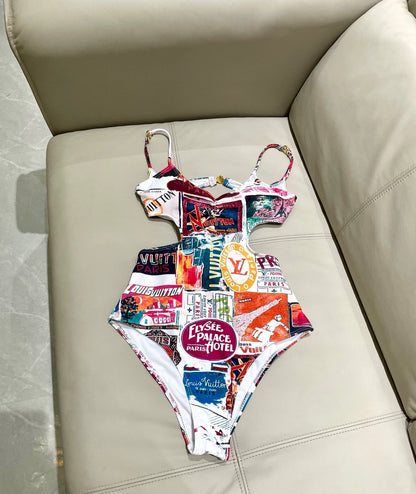 L 25 New Multi-Pattern One-piece Swimsuit