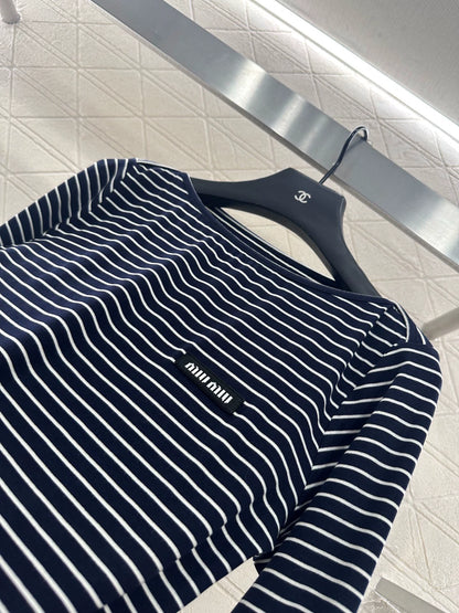 Mi 25 Slim-fit striped bottoming shirt