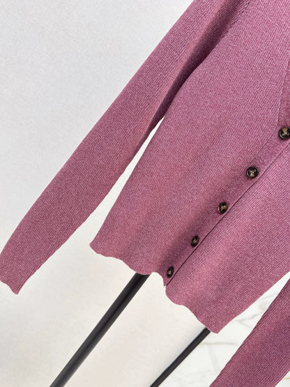 BRU 25Ss Autumn/Winter New Elegant Half-Turtleneck V-Neck Cardigan